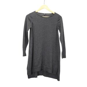 Eileen Fisher Merino Wool Boat Neck Long Sleeve Tunic‎ Sweater Dress Women's SP